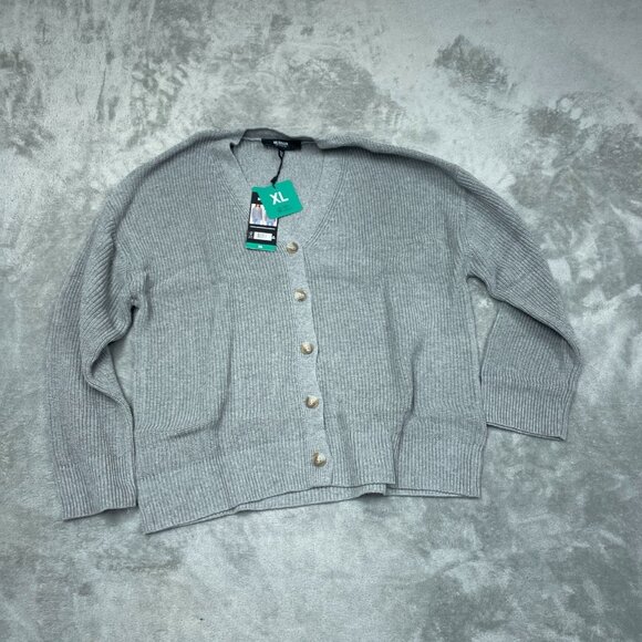 Hudson Los Angeles XL Gray Cotton Buttondown Cardigan Sweater NWT 6638 - Picture 2 of 8